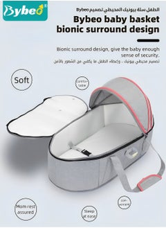 Bybeo Baby Travel Bassinet Bed, Portable Bassinet On-The-Go Baby Dome, Newborns Sleep Bassinets, Travel Baby Lounger,  Infant Carry Cot for Boys Girls With Canopy, Suitable for Car, Travel, Home  - Image 3