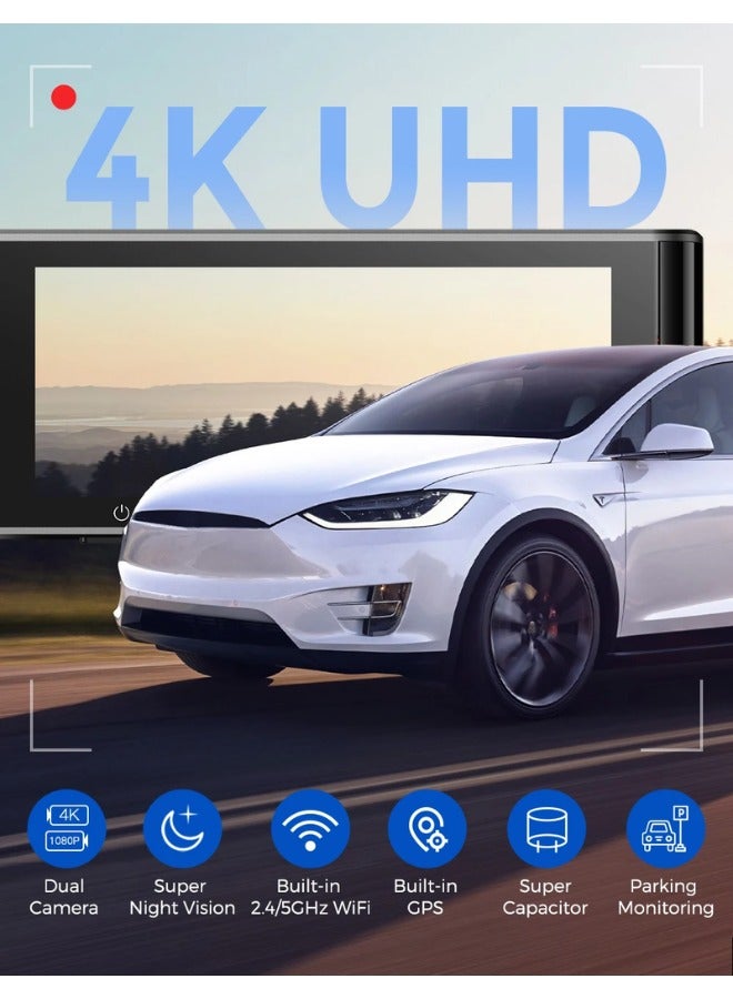 AZDOME 4K Dash Cam 3 Channel Dash Cam Front Rear And Interior Dash Cam Car Camera Night Vision Dash Cam For Cars - Image 3