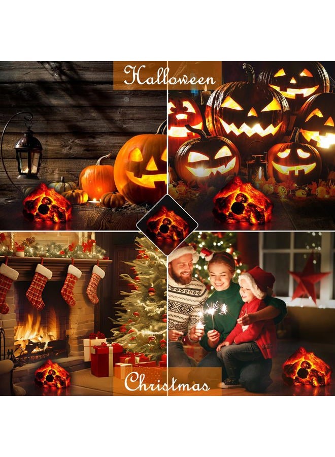 Bestview LED Simulation Charcoal Flame Lamp Fake Campfire Night Light, 3D Fake Fireplace Fire Pit Firewood Lamp with Realistic Log Flameless Candle Battery Operated, Halloween Christmas Decorations - Image 4