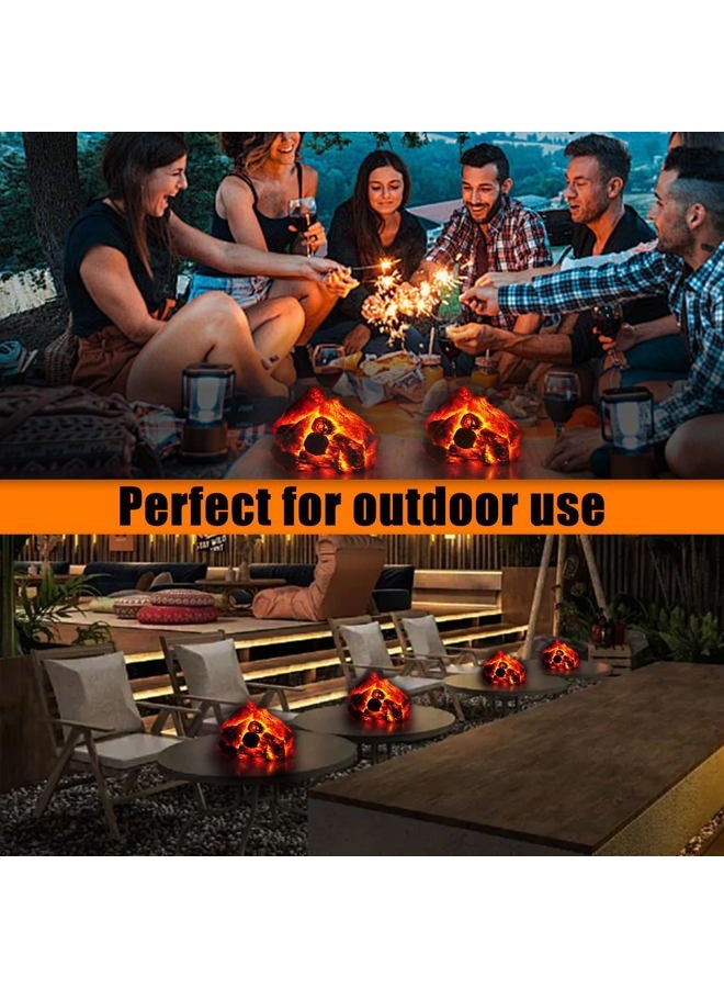 Bestview LED Simulation Charcoal Flame Lamp Fake Campfire Night Light, 3D Fake Fireplace Fire Pit Firewood Lamp with Realistic Log Flameless Candle Battery Operated, Halloween Christmas Decorations - Image 5