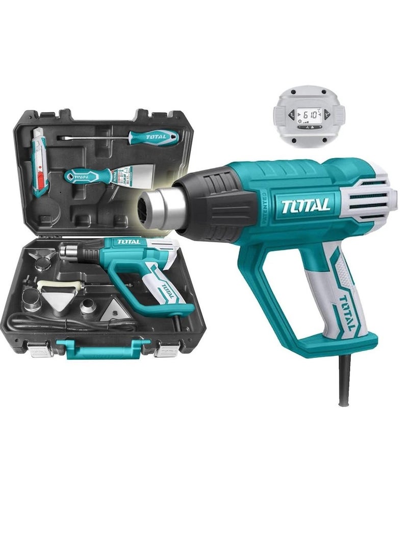 TOTAL Total 2000W Heat Gun with LCD Display, Adjustable Temperature 50-630°C, Includes 4 Nozzles, Scraper, and Accessories – Ideal for Paint Stripping, Soldering, and DIY Projects – TB20062  - Image 4