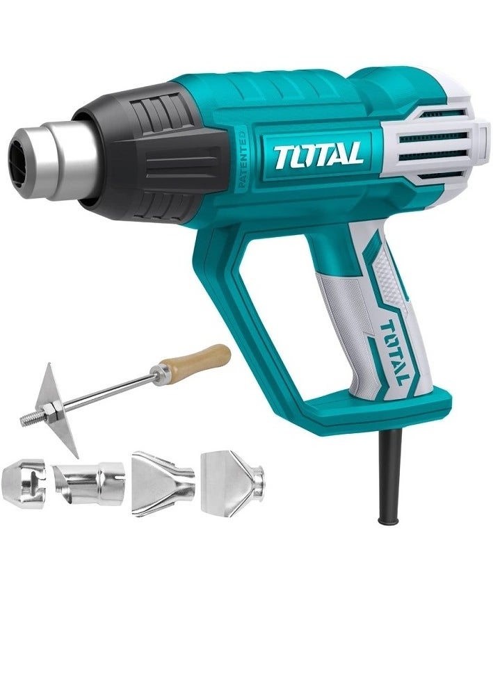 TOTAL Total 2000W Heat Gun with LCD Display, Adjustable Temperature 50-630°C, Includes 4 Nozzles, Scraper, and Accessories – Ideal for Paint Stripping, Soldering, and DIY Projects – TB20062  - Image 5