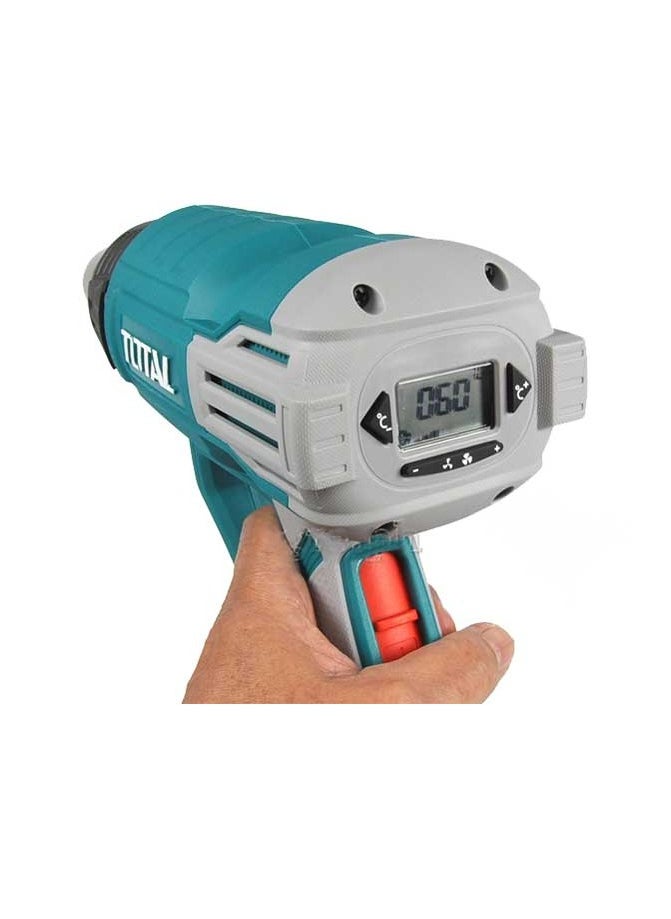 TOTAL Total 2000W Heat Gun with LCD Display, Adjustable Temperature 50-630°C, Includes 4 Nozzles, Scraper, and Accessories – Ideal for Paint Stripping, Soldering, and DIY Projects – TB20062  - Image 3