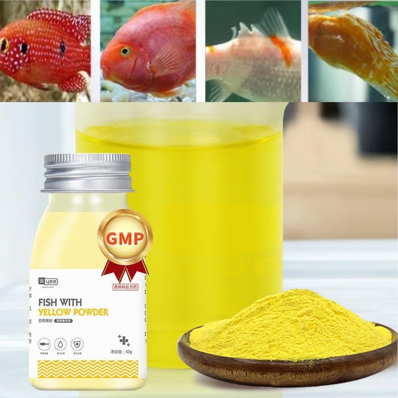 VAYINATO ® 50g Japanesh Yellow Powder for Ornamental Fish and Aquarium Fish Care by Petzlifeworld - Image 1