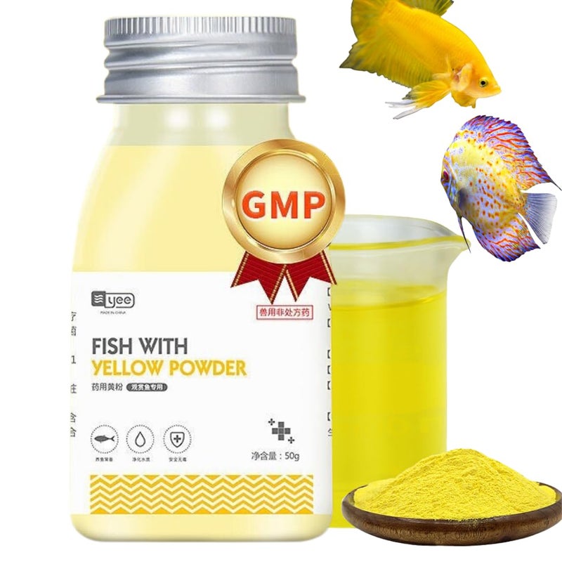 VAYINATO ® 50g Japanesh Yellow Powder for Ornamental Fish and Aquarium Fish Care by Petzlifeworld - Image 2