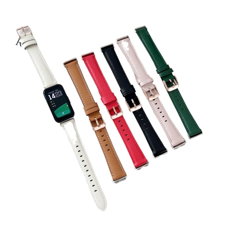Leather Compatible with Huawei Watch Smartwatch Band for daily smartwatch wear and replacement strap Red Colour Everyday Use Home Use Travel Use - Image 2
