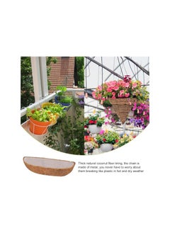 Generic 2Pcs Half-Moon Coco Liner for Planters, 30inches Thick Hanging Basket Liner Replacement Coconut Palm Mat with 1Non-Woven Lining, Hanging Plant Flower Basket Liner  - Image 2