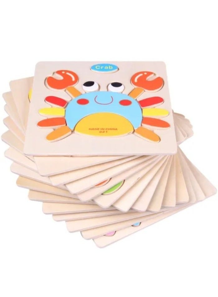 UKR Animal, Fruit, or Vehicle Wooden Puzzle | 1 PC Educational Toy for Kids | Fun Brain Development & Learning Activity - Image 3