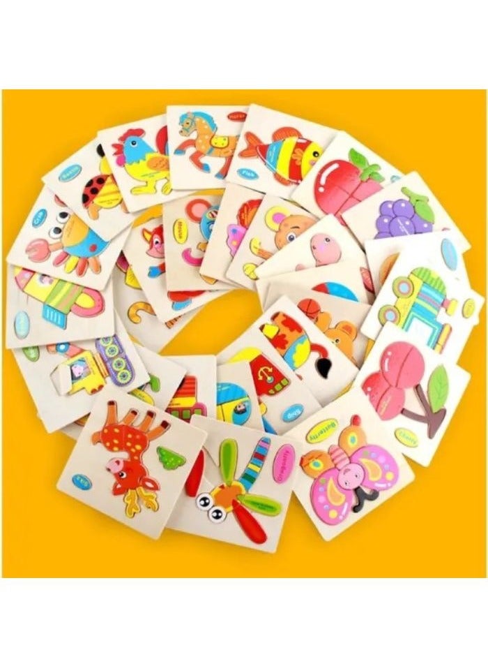 UKR Animal, Fruit, or Vehicle Wooden Puzzle | 1 PC Educational Toy for Kids | Fun Brain Development & Learning Activity - Image 5