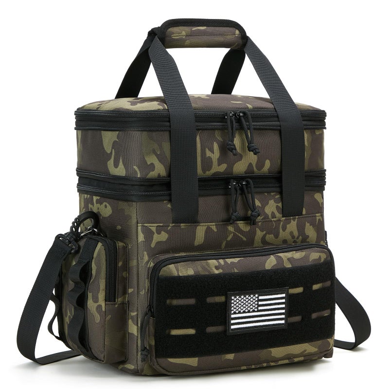 holuxer Tactical Lunch Bag & Lunch Box for Men - Large Double Deck Expandable Insulated Soft Adult Lunchbox for Work - Cooler Bag for Beach, Picnic, Camping,Outdoorï¼ŒTravel (Camo,16L) - Image 1