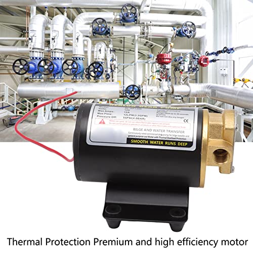 Bewinner Electric Gear Oil Pump for Diesels Engines, Thermal Motor Oil Transfer Pump with Brass Connector (12V) - Image 3