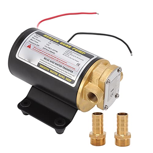 Bewinner Electric Gear Oil Pump for Diesels Engines, Thermal Motor Oil Transfer Pump with Brass Connector (12V) - Image 1