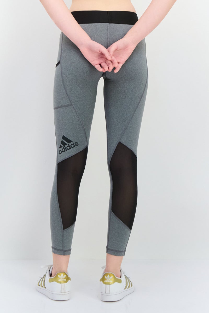 Adidas ملابس رياضية نسائية ضيقة بطول 7/8، رمادي - Image 3