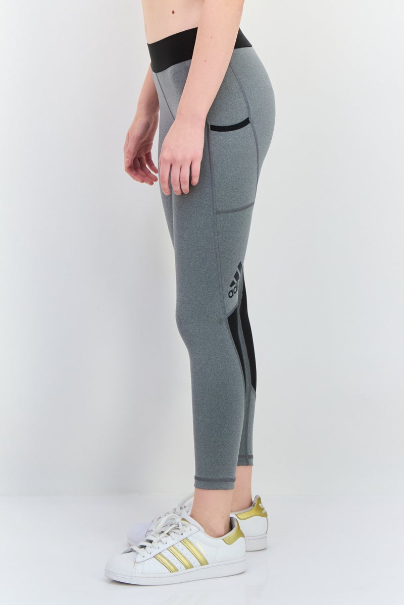 Adidas ملابس رياضية نسائية ضيقة بطول 7/8، رمادي - Image 2