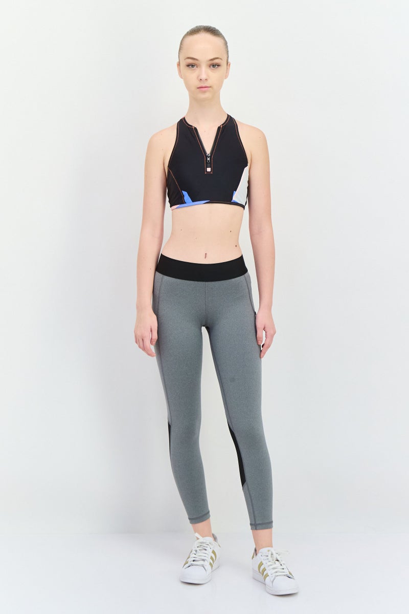 Adidas ملابس رياضية نسائية ضيقة بطول 7/8، رمادي - Image 2