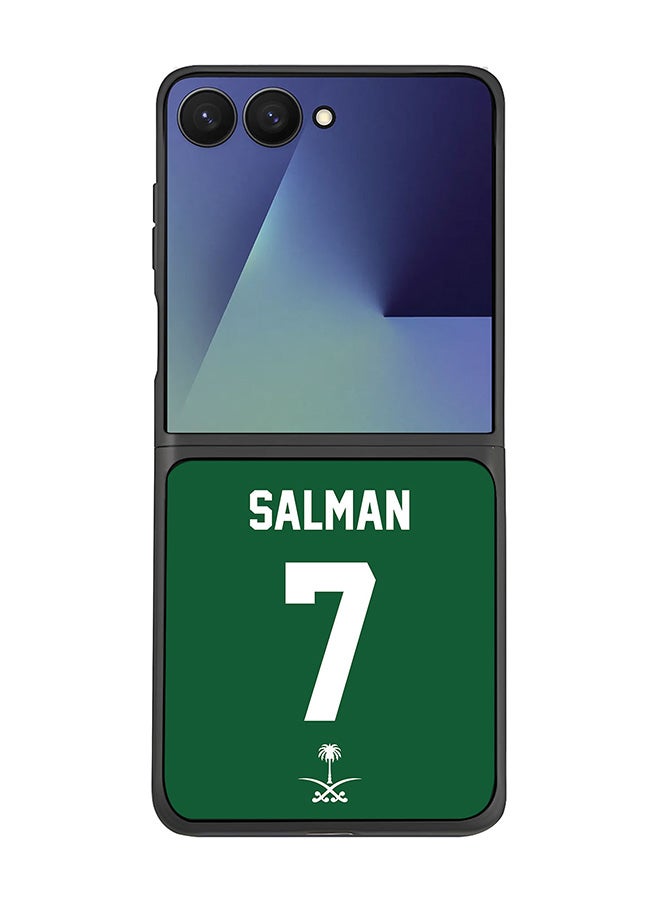 Stylizedd For Samsung Galaxy Z Flip7 Case,Slim fit Camera Protection, Shockproof Thin Phone cover  - Football - Saudi Arabia - Salman