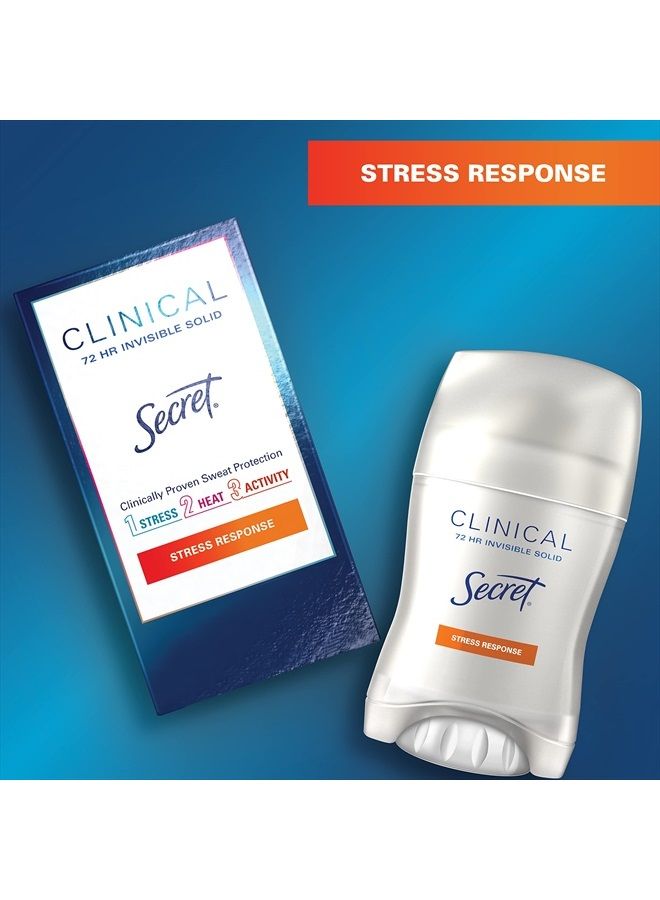 Secret مضاد تعرق قوي سريري ومزيل عرق للنساء صلب غير مرئي استجابة للإجهاد، 1.6 أونصة (عبوة من 3)، قد يختلف التغليف - Image 4