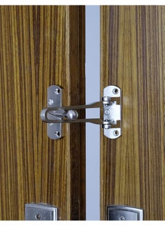 KASTWAVE Door Lock Latch, Home Security Door Lock Swing Bar Door Guard for Kids, Hotel Door Latch, Thicken Solid Zinc Alloy Reinforcement Lock, Silver 2 Pack  - Image 3