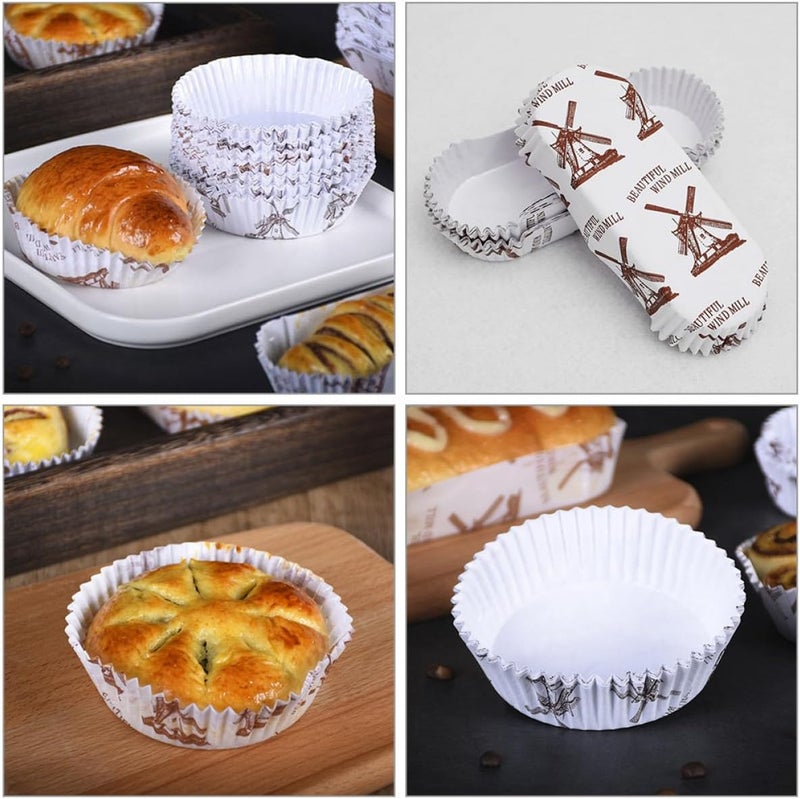 200pcs Cake Muffin Liners and Bread Baking Cups, High-temperature Resistant Pet Paper Cupcake Wrappers, and Boat Shape, Bakery Supplies for Home and Professional Baking - Image 4