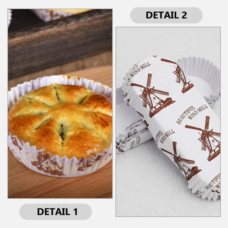 200pcs Cake Muffin Liners and Bread Baking Cups, High-temperature Resistant Pet Paper Cupcake Wrappers, and Boat Shape, Bakery Supplies for Home and Professional Baking - Image 3