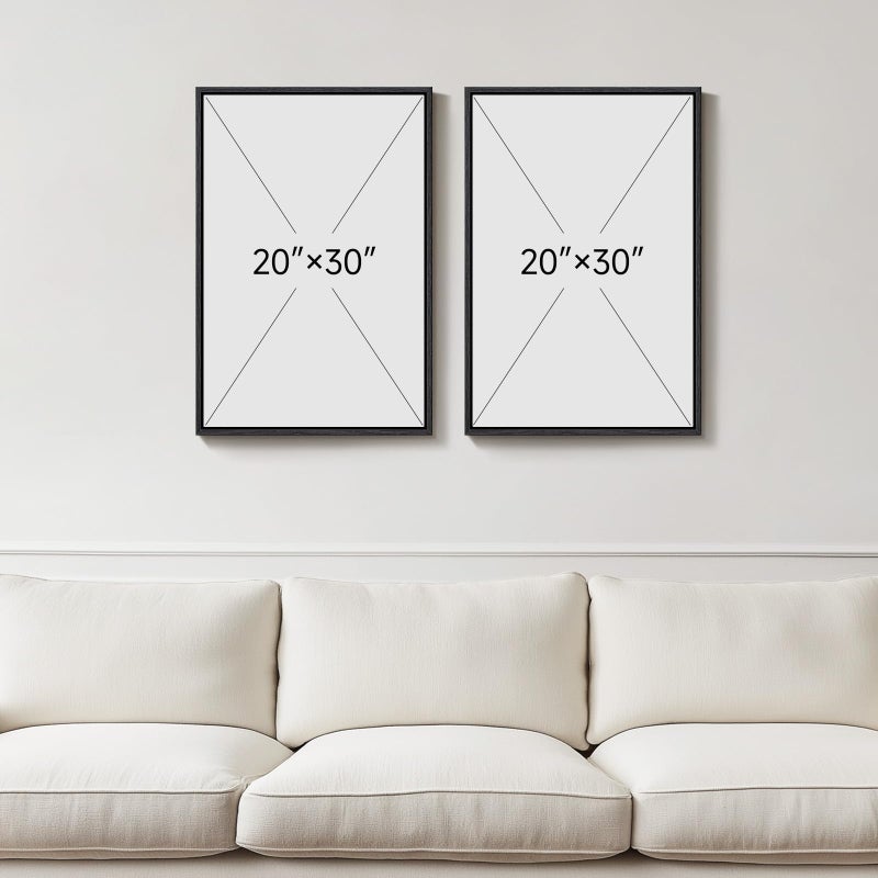 Cuspin Framed Neutral Abstract Minimalist Wall Art, 2 Piece Large Modern Canvas Prints Paintings Artwork for Walls, Black Beige Brown Abstract Art Pictures for Living Room Dining Bedroom Wall Decor 20x30 In - Image 3