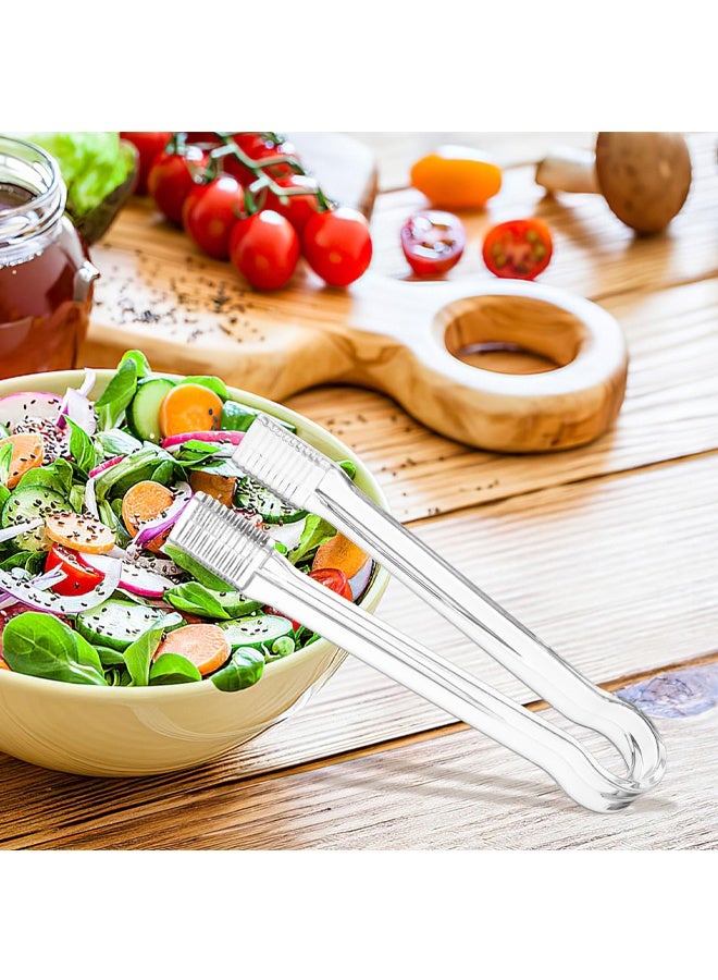 4 PCS Plastic Serving Tongs, Disposable Plastic Tongs, Clear Kitchen Small Serving Utensils for Serving for Party Food Buffet Appetizer Salad Catering Ice, 6.3 Inches - Image 5