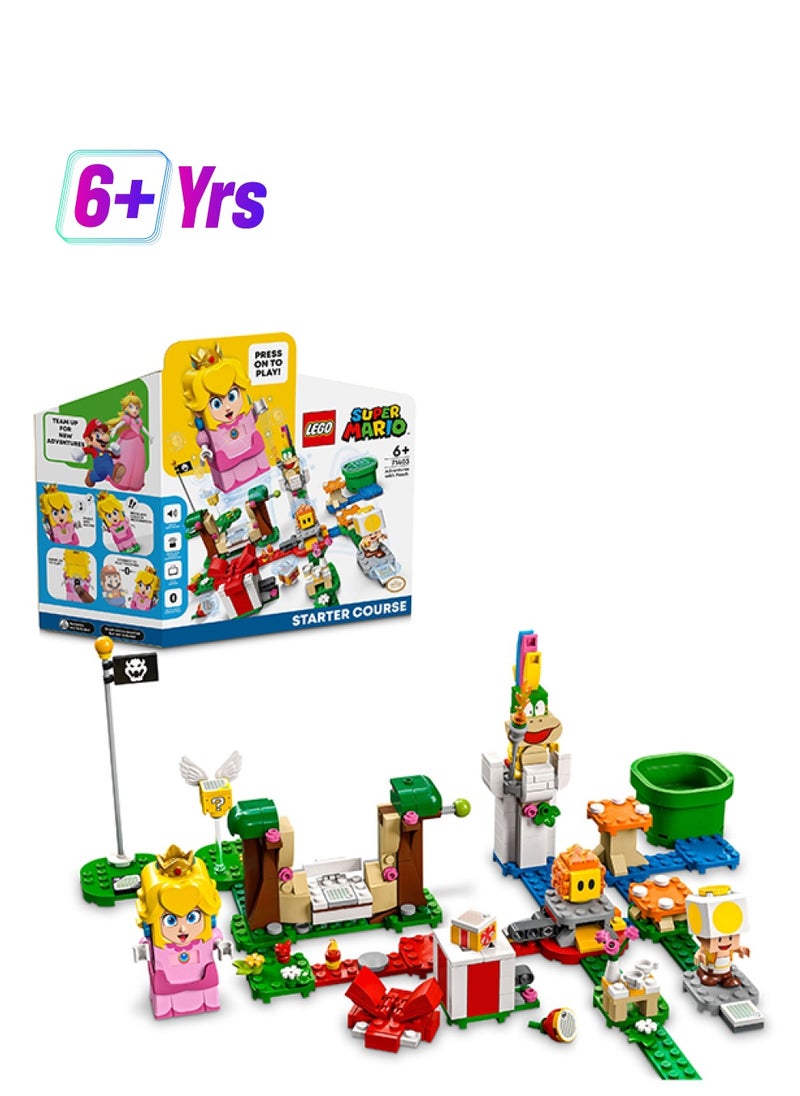 LEGO Super Mario Adventures With Peach Starter Course Building Kit; Collectible Toy Playset Featuring Peach, Yellow Toad, Lemmy And Lava Bubble Figures, Fun Gift For Kids Aged 6 And Over (354 Pieces) 71403  - Image 1