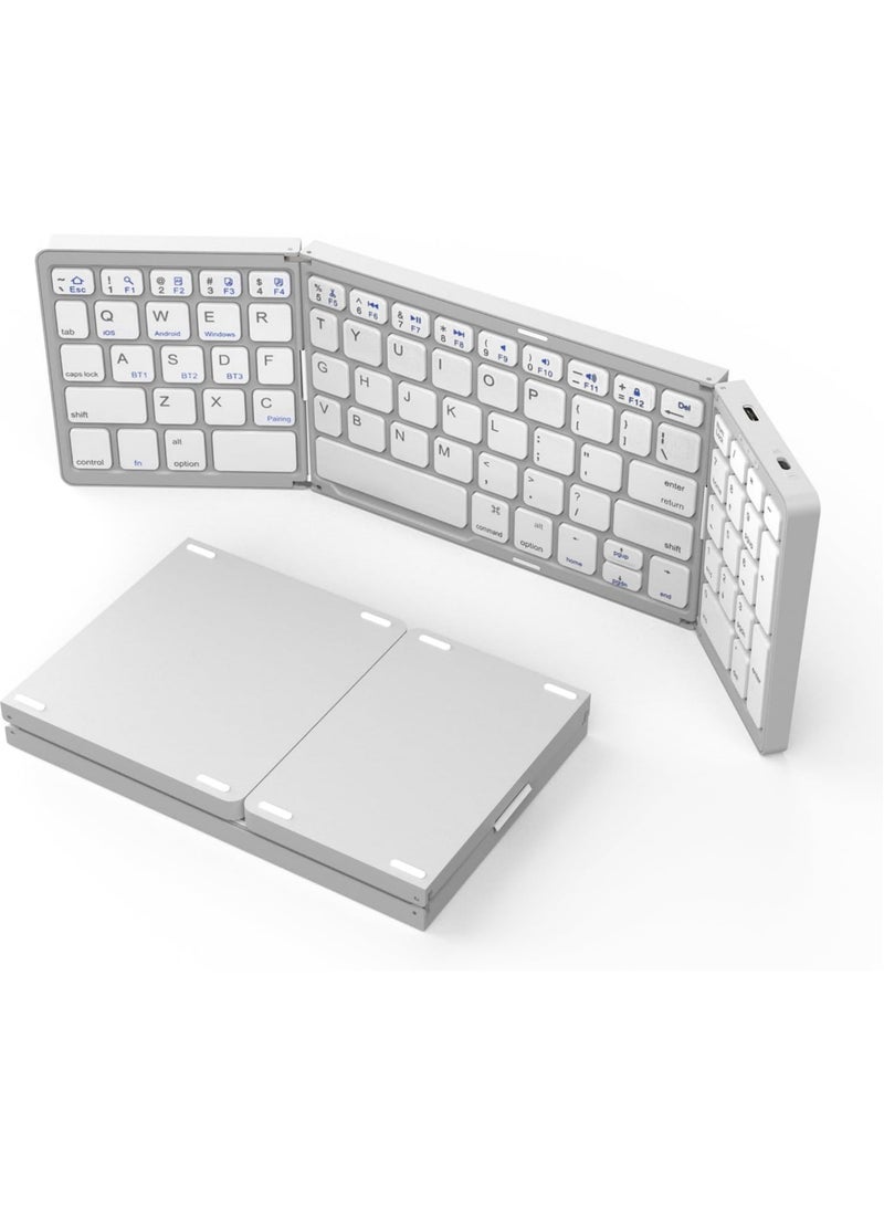 Rock Pow Foldable Keyboard and Mouse for Laptop Travel Bluetooth Folding Keyboard with Mouse Rechargeable Keyboard for Business 2.4G  Bluetooth for iPad Tablets Laptop iOS Android  - Image 2