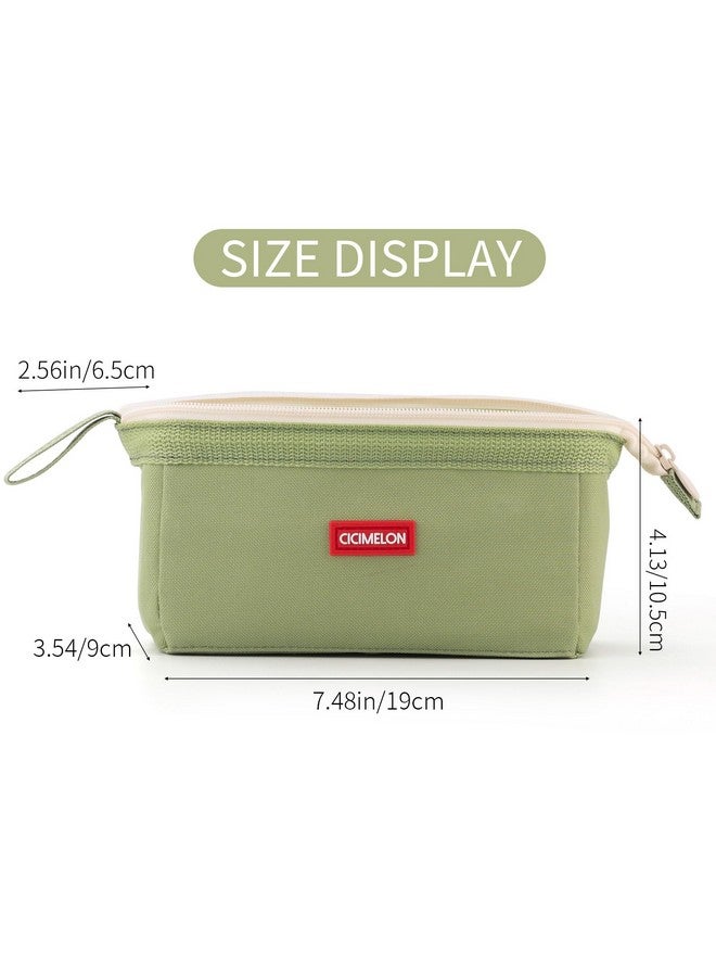 CICIMELON Pencil Case Large Capacity Pouch Pen Bag For School Teen Girl Boy Men Women (Green） - Image 3