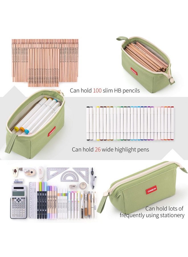 CICIMELON Pencil Case Large Capacity Pouch Pen Bag For School Teen Girl Boy Men Women (Green） - Image 5