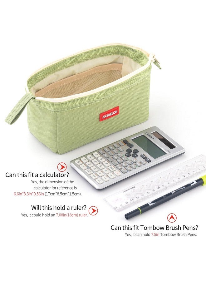 CICIMELON Pencil Case Large Capacity Pouch Pen Bag For School Teen Girl Boy Men Women (Green） - Image 4