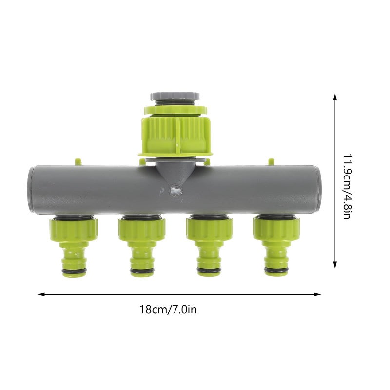 Plastic 4 Port Outdoor Hose Splitter With Shutoff Valves For Lawn Irrigation - Image 3