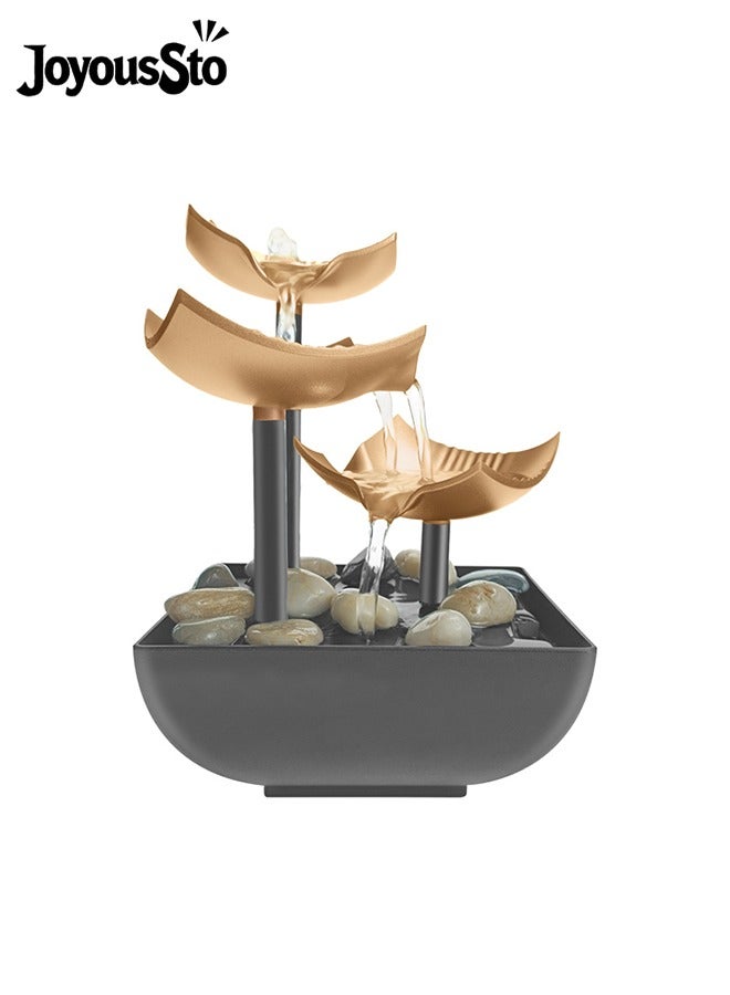 متجر الفرح نافورة مياه على سطح الطاولة، ديكور منزلي، آلة صوت مهدئة، مضخة أوتوماتيكية، حوض عميق وصخور نهرية طبيعية، استرخاء داخلي زين لغرفة المعيشة أو غرفة النوم في المكتب، ارتفاع 8.25 بوصة - Image 1