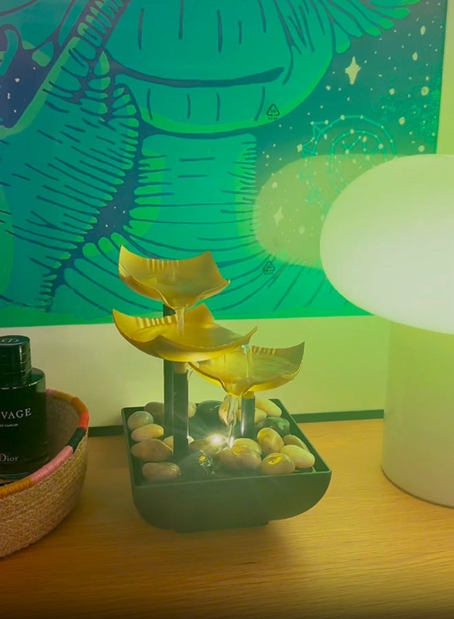 متجر الفرح نافورة مياه على سطح الطاولة، ديكور منزلي، آلة صوت مهدئة، مضخة أوتوماتيكية، حوض عميق وصخور نهرية طبيعية، استرخاء داخلي زين لغرفة المعيشة أو غرفة النوم في المكتب، ارتفاع 8.25 بوصة - Image 3