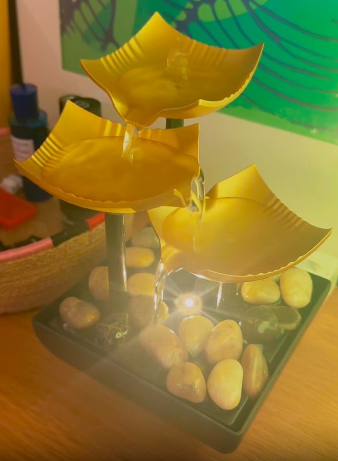 متجر الفرح نافورة مياه على سطح الطاولة، ديكور منزلي، آلة صوت مهدئة، مضخة أوتوماتيكية، حوض عميق وصخور نهرية طبيعية، استرخاء داخلي زين لغرفة المعيشة أو غرفة النوم في المكتب، ارتفاع 8.25 بوصة - Image 4