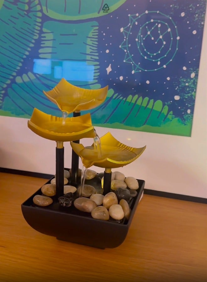 متجر الفرح نافورة مياه على سطح الطاولة، ديكور منزلي، آلة صوت مهدئة، مضخة أوتوماتيكية، حوض عميق وصخور نهرية طبيعية، استرخاء داخلي زين لغرفة المعيشة أو غرفة النوم في المكتب، ارتفاع 8.25 بوصة - Image 2