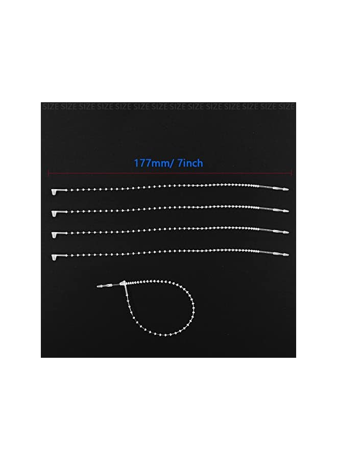 PROMASS promass 2000 Pcs Snap Lock Pin Tag Fastener Adjustable Security Beaded Loop Tie Plastic for Attach Tags to Products Gift (Transparent, 7 Inch)  - Image 2