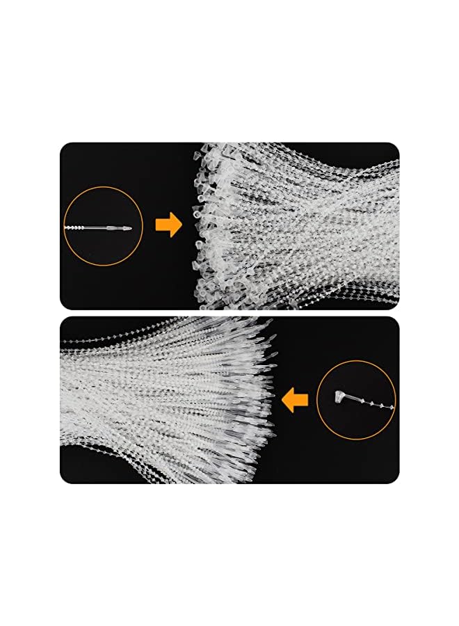 PROMASS promass 2000 Pcs Snap Lock Pin Tag Fastener Adjustable Security Beaded Loop Tie Plastic for Attach Tags to Products Gift (Transparent, 7 Inch)  - Image 4