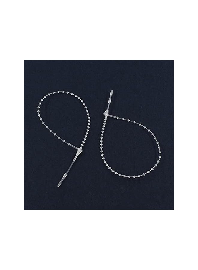 PROMASS promass 2000 Pcs Snap Lock Pin Tag Fastener Adjustable Security Beaded Loop Tie Plastic for Attach Tags to Products Gift (Transparent, 7 Inch)  - Image 5