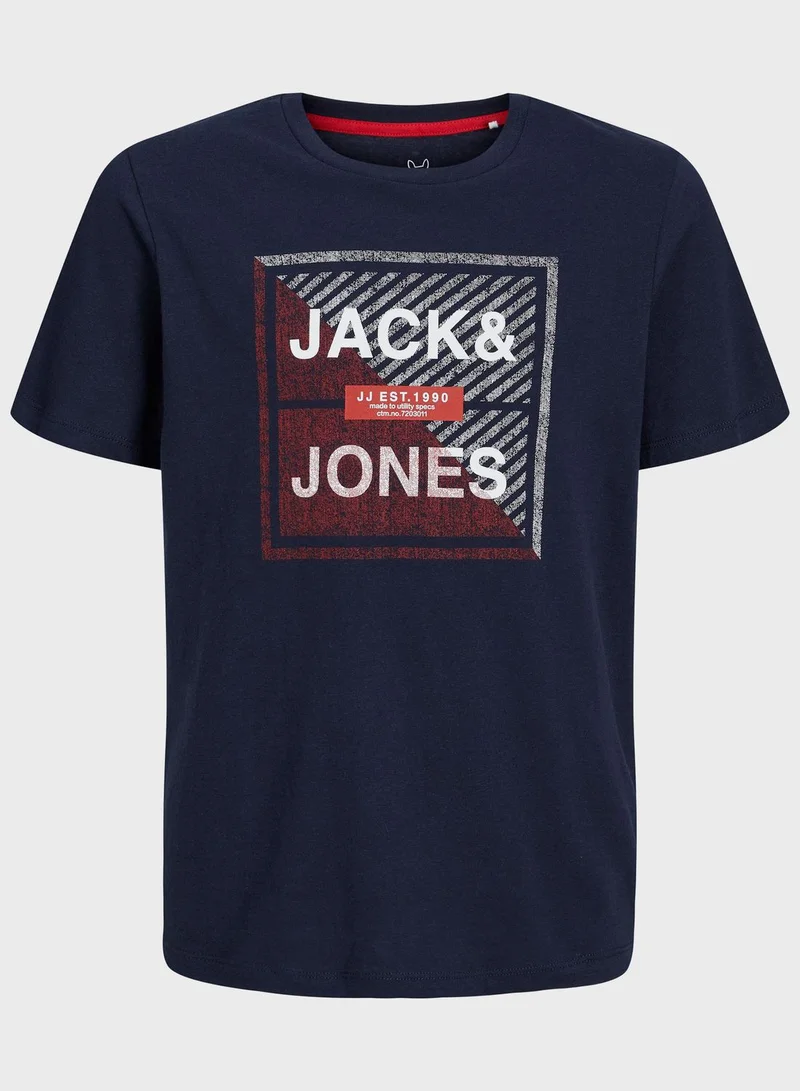 Jack & Jones Junior Kids Logo Round Neck T-Shirt