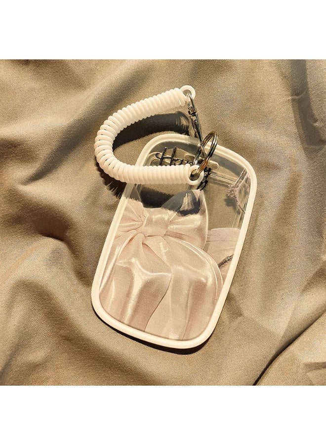 NIBEMINENT 1 - Piece Bow Kpop Photo Card Holder Pendant Key Chain ID Badge Holder ID Card Holder Photo Card Protector for School ID Office ID Access Card for Women Girls