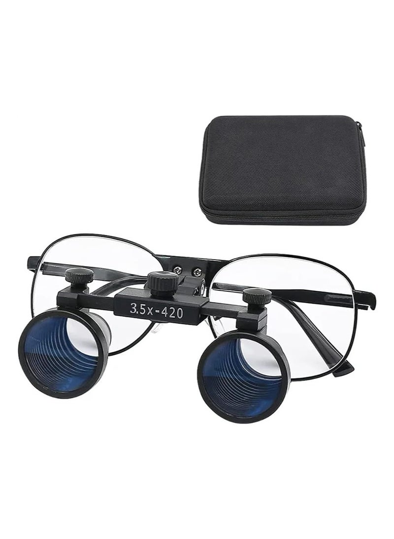 Apustim 3.5x Metal Eyeglass Style Binocular Dental Magnifier Surgical Magnifier Dentist Magnifier Deep View （3.5x-420） - Image 1
