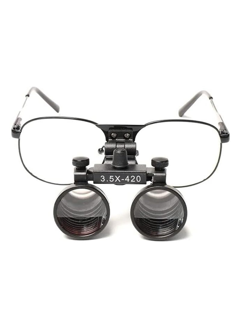 Apustim 3.5x Metal Eyeglass Style Binocular Dental Magnifier Surgical Magnifier Dentist Magnifier Deep View （3.5x-420） - Image 3