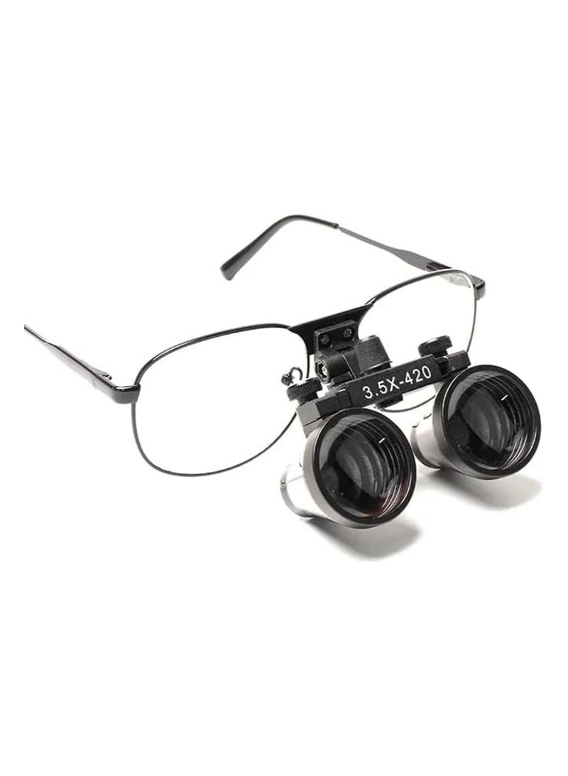 Apustim 3.5x Metal Eyeglass Style Binocular Dental Magnifier Surgical Magnifier Dentist Magnifier Deep View （3.5x-420） - Image 4