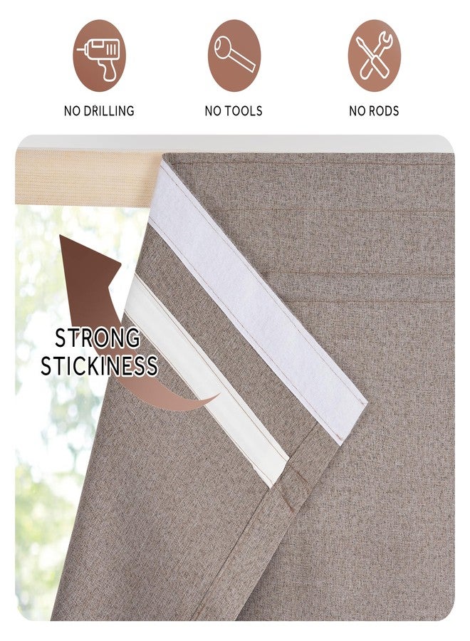 StangH Cordless Linen Blackout Roman Shade, Magnetic Lift Total Room Darkening Blind for Doors, Thermal Insulated Window Treatment for Bedroom Home Office, Mocha, W 26 x L 64, 1 Panel - Image 4