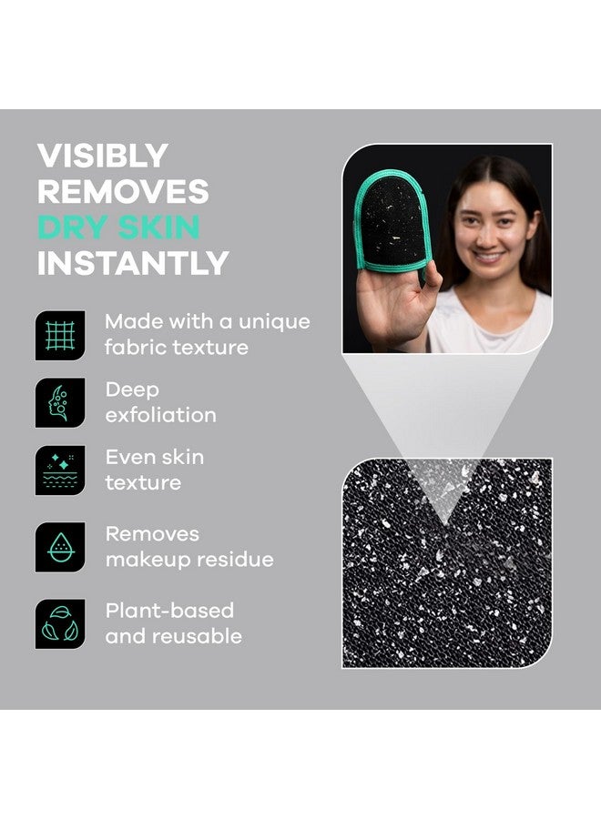 dermasuri Deep Exfoliating Glove For Face Exfoliating Mitt Face Scrub And Dead Skin Remover Face Scrubber For Men & Women Face & Neck Skincare Face Exfoliator Tool Shower & Dry Use (2 Packs) - Image 2
