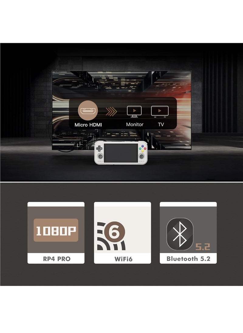 Retroid Pocket - Retroid Pocket 4 Pro Retro Game Handheld Console, Android Retro Game Console Multiple Emulators Console Handheld 4.7 Inch Display 5000mAh Battery Classic Games Console (Transparent Red) - Image 1