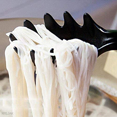 RIGJAK RIGJAK 6 PcsSet Nylon HeatResistant Nonstick Serving Spoon SpatulaPasta Server Deep Ladle Turner Scoop Kitchen Serving Utensil Tools Not for Cooking Only for Serving Black Color 1 Set  - Image 2