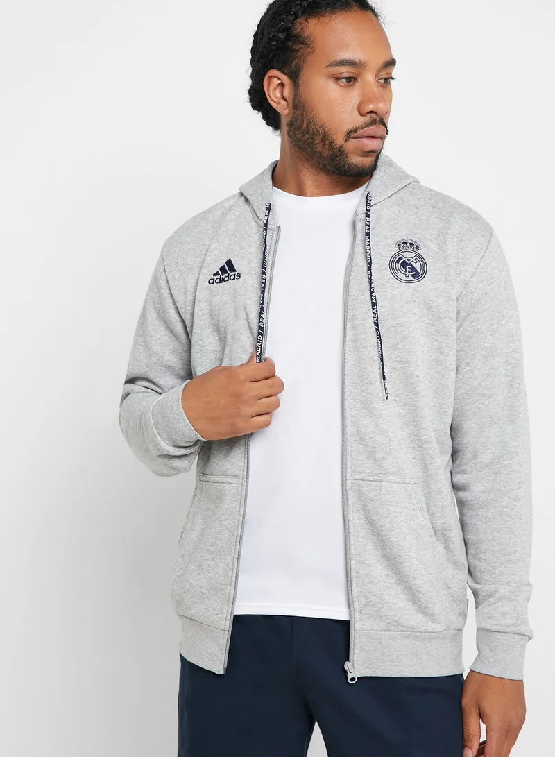 adidas هودي بشعار نادي ريال مدريد لكرة القدم