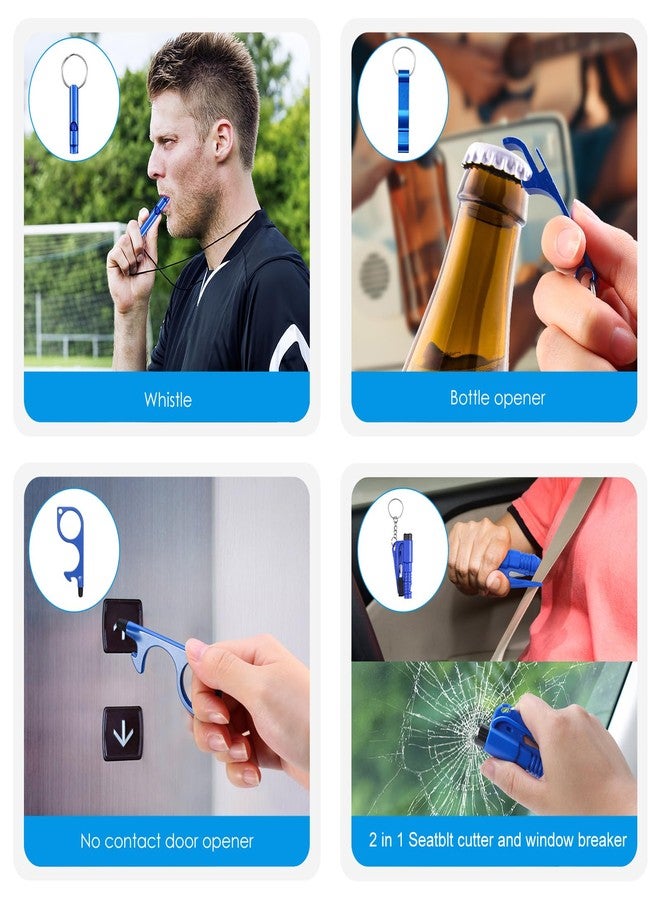 AMIR Safety Keychain Set for Women, Wristlet Strap Keychain with Personal Alarm and Pom Pom Accessories Kit, Gifts for Women and Girls (Blue) - Image 5